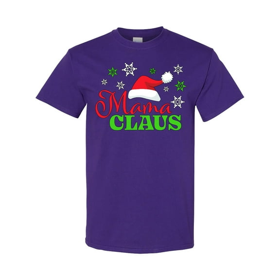 Inktastic Mama Claus with Christmas Santa Hat and Snowflakes T-Shirt