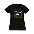 thumbnail image 1 of Inktastic Mama Claus with Christmas Santa Hat and Snowflakes Women's Plus Size V-Neck T-Shirt, 1 of 5
