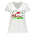 thumbnail image 1 of Inktastic Mama Claus with Christmas Santa Hat and Snowflakes Women's Plus Size V-Neck T-Shirt, 1 of 5