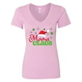 thumbnail image 1 of Inktastic Mama Claus with Christmas Santa Hat and Snowflakes Women's V-Neck T-Shirt, 1 of 5