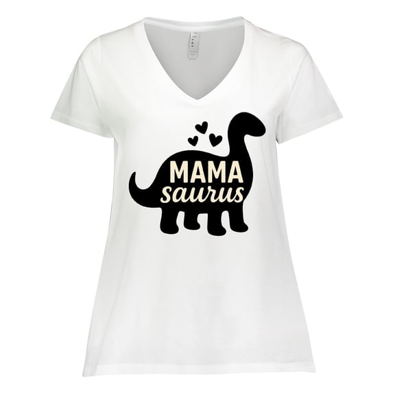Inktastic Mama Dinosaur Women's Plus Size V-Neck T-Shirt