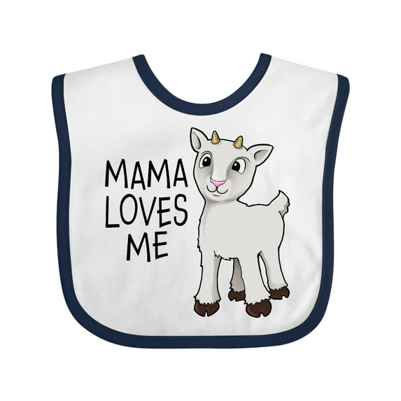 Inktastic Mama Loves Me Cute Goat Boys or Girls Baby Bib