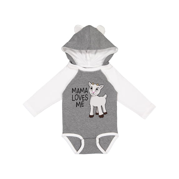 Inktastic Mama Loves Me- cute goat Boys or Girls Long Sleeve Baby Bodysuit
