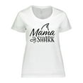 thumbnail image 1 of Inktastic Mama Shark with Shark Fin Women's Plus Size T-Shirt, 1 of 5