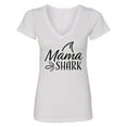 thumbnail image 1 of Inktastic Mama Shark with Shark Fin Women's V-Neck T-Shirt, 1 of 5