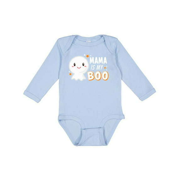 Inktastic Mama is My Boo with Cute Ghost Boys or Girls Long Sleeve Baby Bodysuit
