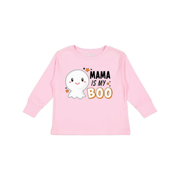 Inktastic Mama is My Boo with Cute Ghost Boys or Girls Long Sleeve Toddler T-Shirt