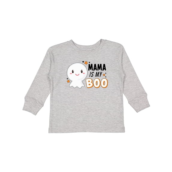 Inktastic Mama is My Boo with Cute Ghost Boys or Girls Long Sleeve Toddler T-Shirt