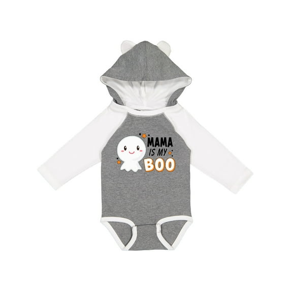 Inktastic Mama is my Boo with Cute Ghost Boys or Girls Long Sleeve Baby Bodysuit