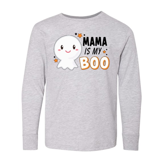 Inktastic Mama is my Boo with Cute Ghost Long Sleeve Youth T-Shirt