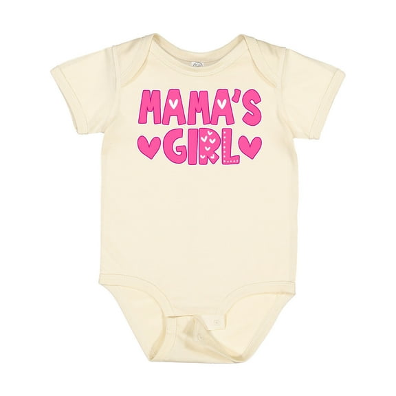 Inktastic Mama's Girl Pink with Hearts Girls Baby Bodysuit