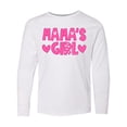 thumbnail image 1 of Inktastic Mama's Girl Pink with Hearts Long Sleeve Youth T-Shirt, 1 of 5