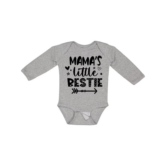 Inktastic Mama's Little Bestie with Arrow and Hearts Boys or Girls Long Sleeve Baby Bodysuit
