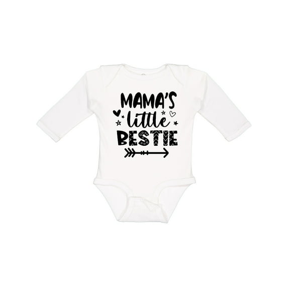 Inktastic Mama's Little Bestie with Arrow and Hearts Boys or Girls Long Sleeve Baby Bodysuit
