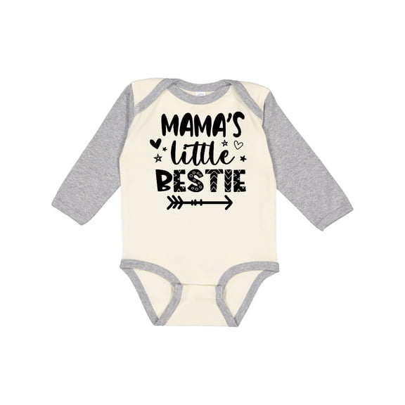 Inktastic Mama's Little Bestie with Arrow and Hearts Boys or Girls Long Sleeve Baby Bodysuit
