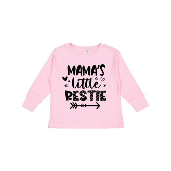 Inktastic Mama's Little Bestie with Arrow and Hearts Boys or Girls Long Sleeve Toddler T-Shirt