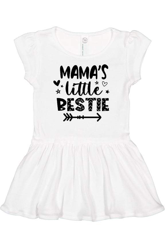 Mama's Little Bestie with Arrow and Hearts Girls Baby Dress