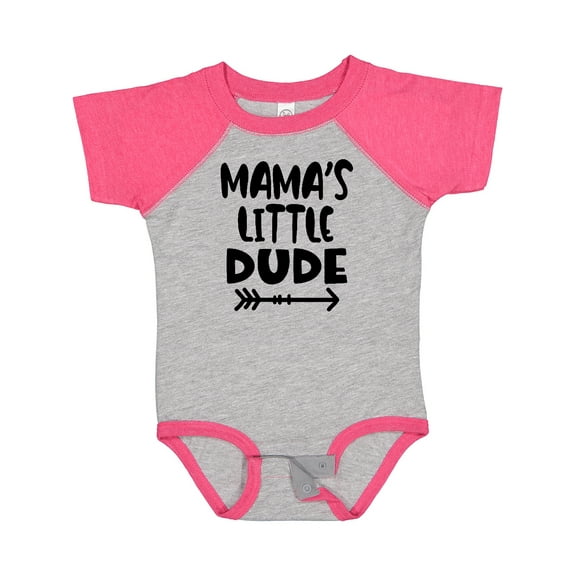 Inktastic Mama's Little Dude with Arrow Boys Baby Bodysuit