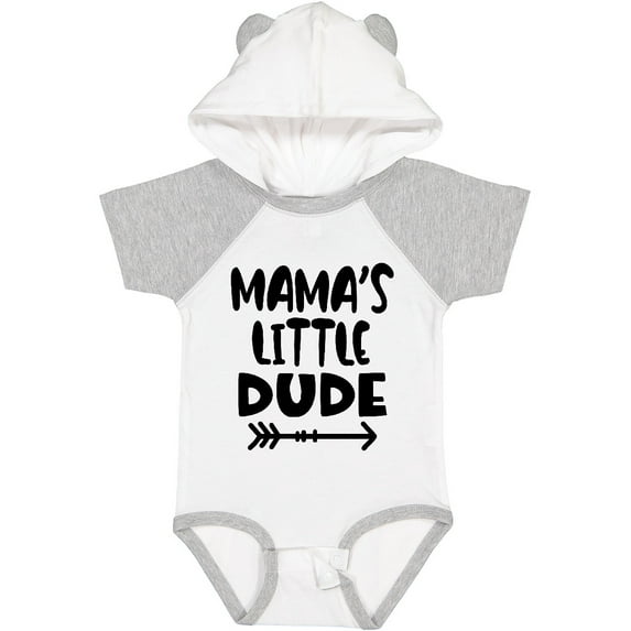 Inktastic Mama's Little Dude with Arrow Boys Baby Bodysuit
