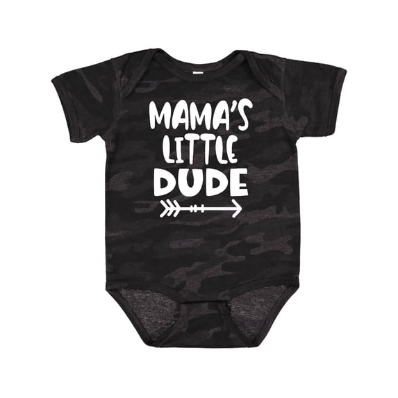 Inktastic Mama's Little Dude with Arrow Boys Baby Bodysuit