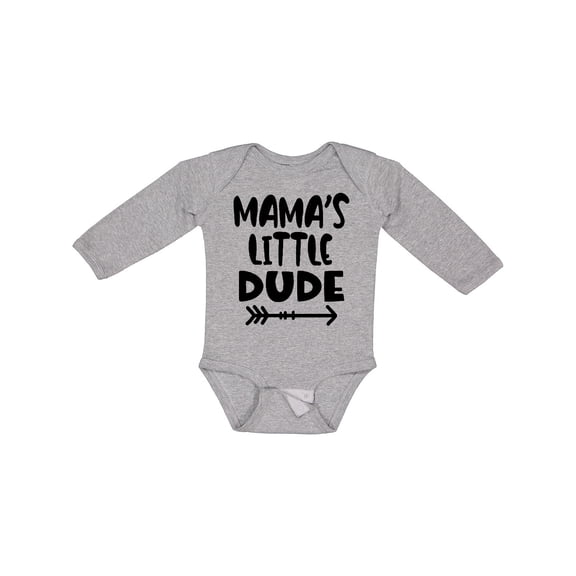 Inktastic Mama's Little Dude with Arrow Boys Long Sleeve Baby Bodysuit