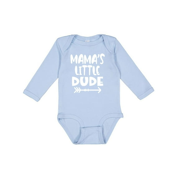 Inktastic Mama's Little Dude with Arrow Boys Long Sleeve Baby Bodysuit
