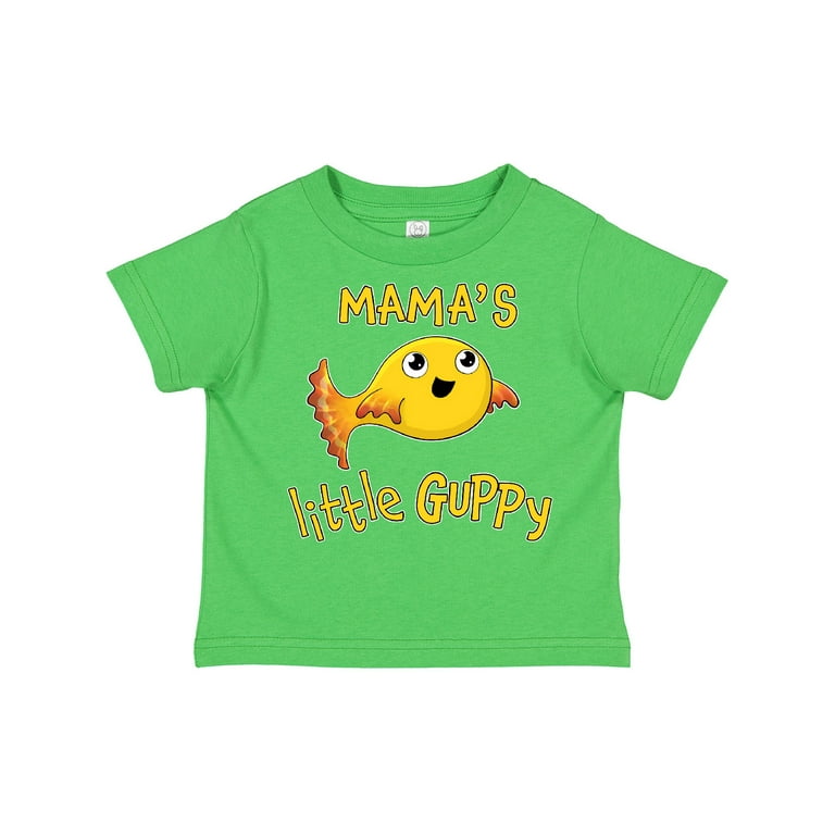 Inktastic Mama's Little Guppy- Cute Yellow Fish Boys or Girls Toddler  T-Shirt