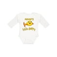 thumbnail image 1 of Inktastic Mama's Little Guppy Cute Yellow Fish Boys or Girls Long Sleeve Baby Bodysuit, 1 of 5