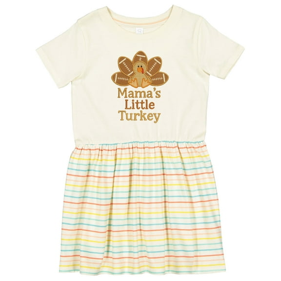Inktastic Mama's Little Turkey Thanksgiving Baby Girls Toddler Dress