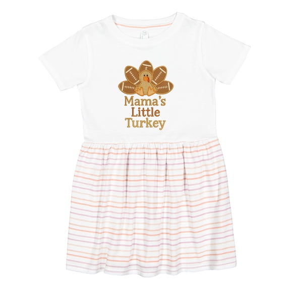 Inktastic Mama's Little Turkey Thanksgiving Baby Girls Toddler Dress