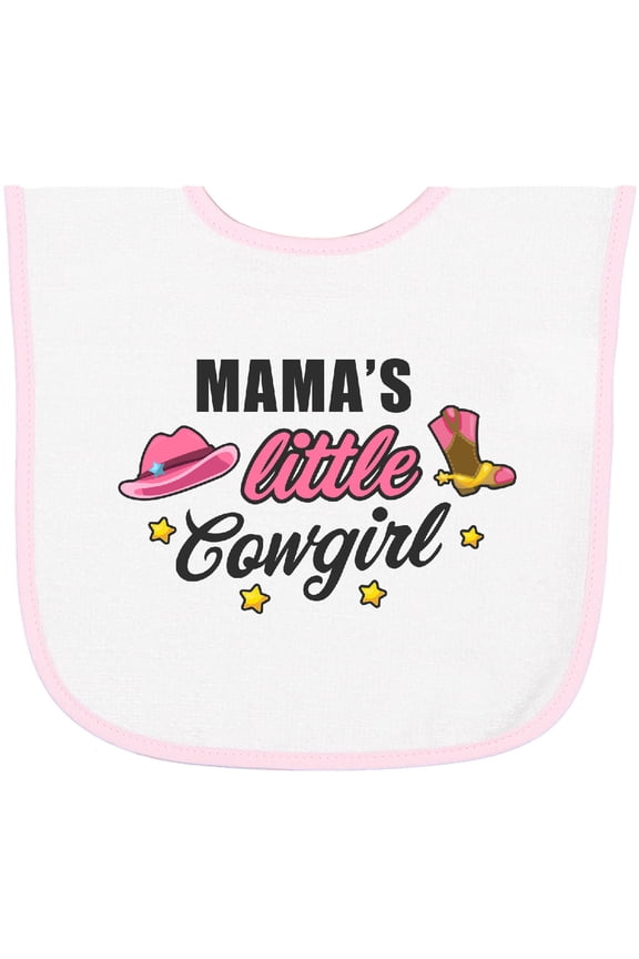 Mamas Little Cowgirl with Cowgirl Hat and Boots Baby Terry Cloth Bib