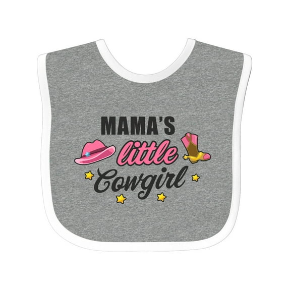 Inktastic Mamas Little Cowgirl with Cowgirl Hat and Boots Girls Baby Bib