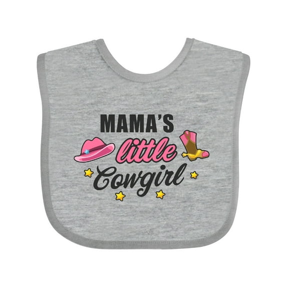 Inktastic Mamas Little Cowgirl with Cowgirl Hat and Boots Girls Baby Bib