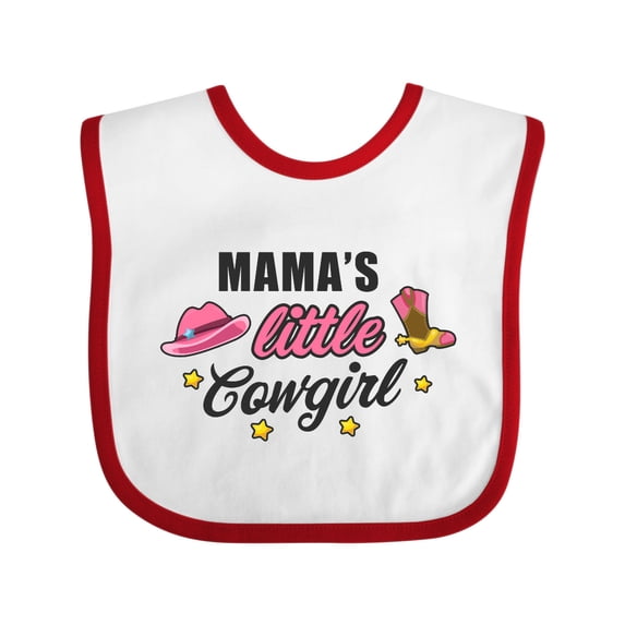 Inktastic Mamas Little Cowgirl with Cowgirl Hat and Boots Girls Baby Bib