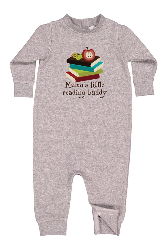 Mamas Little Reading Buddy Bookworm Baby Fleece Romper