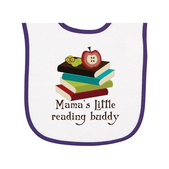 Inktastic Mamas Little Reading Buddy Bookworm Baby Terry Cloth Bib