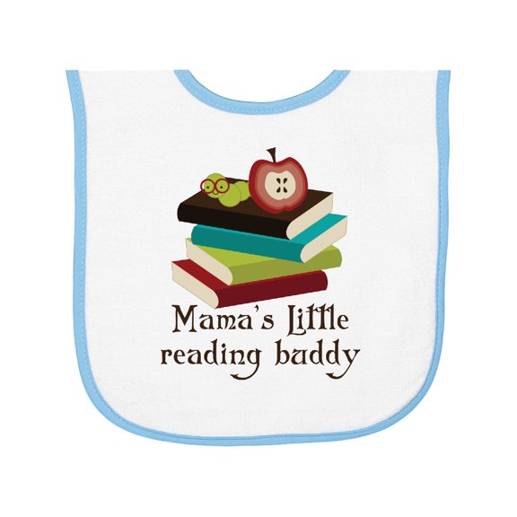 Inktastic Mamas Little Reading Buddy Bookworm Baby Terry Cloth Bib