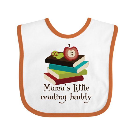 Inktastic Mamas Little Reading Buddy Bookworm Boys or Girls Baby Bib