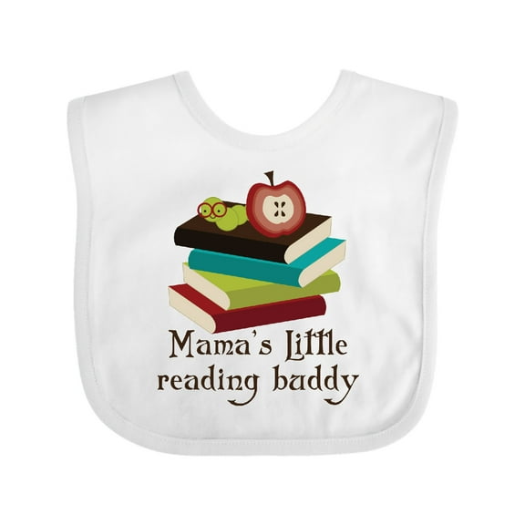 Inktastic Mamas Little Reading Buddy Bookworm Boys or Girls Baby Bib