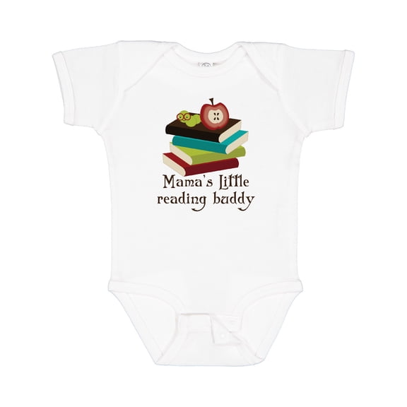 Inktastic Mamas Little Reading Buddy Bookworm Boys or Girls Baby Bodysuit