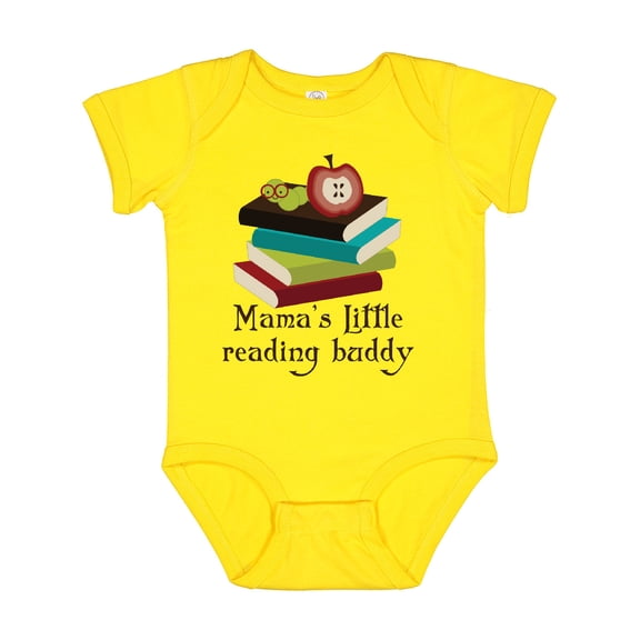 Inktastic Mamas Little Reading Buddy Bookworm Boys or Girls Baby Bodysuit