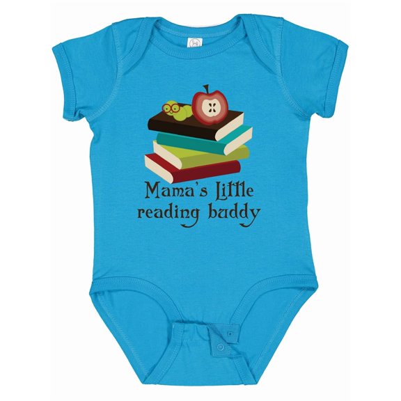 Inktastic Mamas Little Reading Buddy Bookworm Boys or Girls Baby Bodysuit