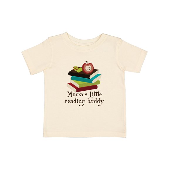 Inktastic Mamas Little Reading Buddy Bookworm Boys or Girls Baby T-Shirt