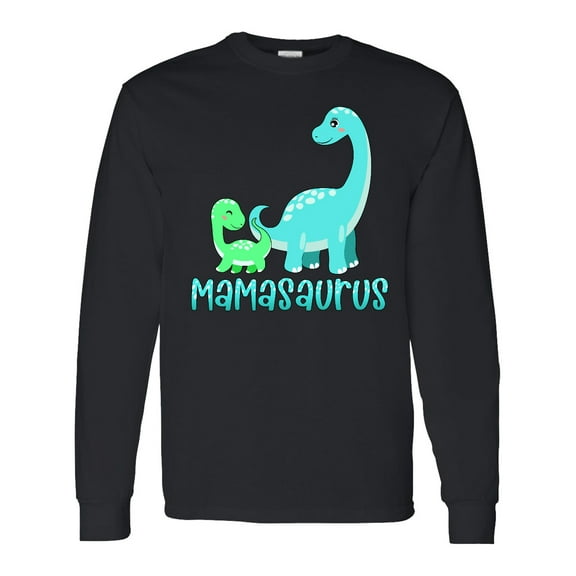Inktastic Mamasaurus with Cute Brontosaurus Family Long Sleeve T-Shirt