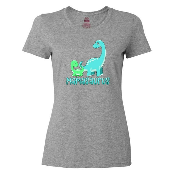 Inktastic Mamasaurus with Cute Brontosaurus Family Women's T-Shirt