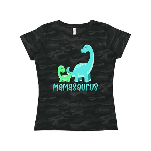 Inktastic Mamasaurus with Cute Brontosaurus Family Women's T-Shirt