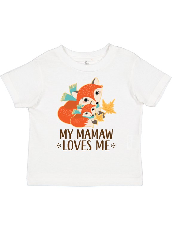 Mamaw Loves Me Gift Fox Boys or Girls Toddler T-Shirt
