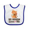 thumbnail image 1 of Inktastic Mamaw Loves Me Girl Granddaughter Cat Girls Baby Bib, 1 of 4