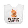 thumbnail image 1 of Inktastic Mamaw Loves Me Girl Granddaughter Cat Girls Baby Bib, 1 of 4