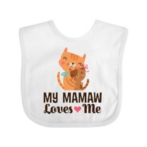 Inktastic Mamaw Loves Me Girl Granddaughter Cat Girls Baby Bib